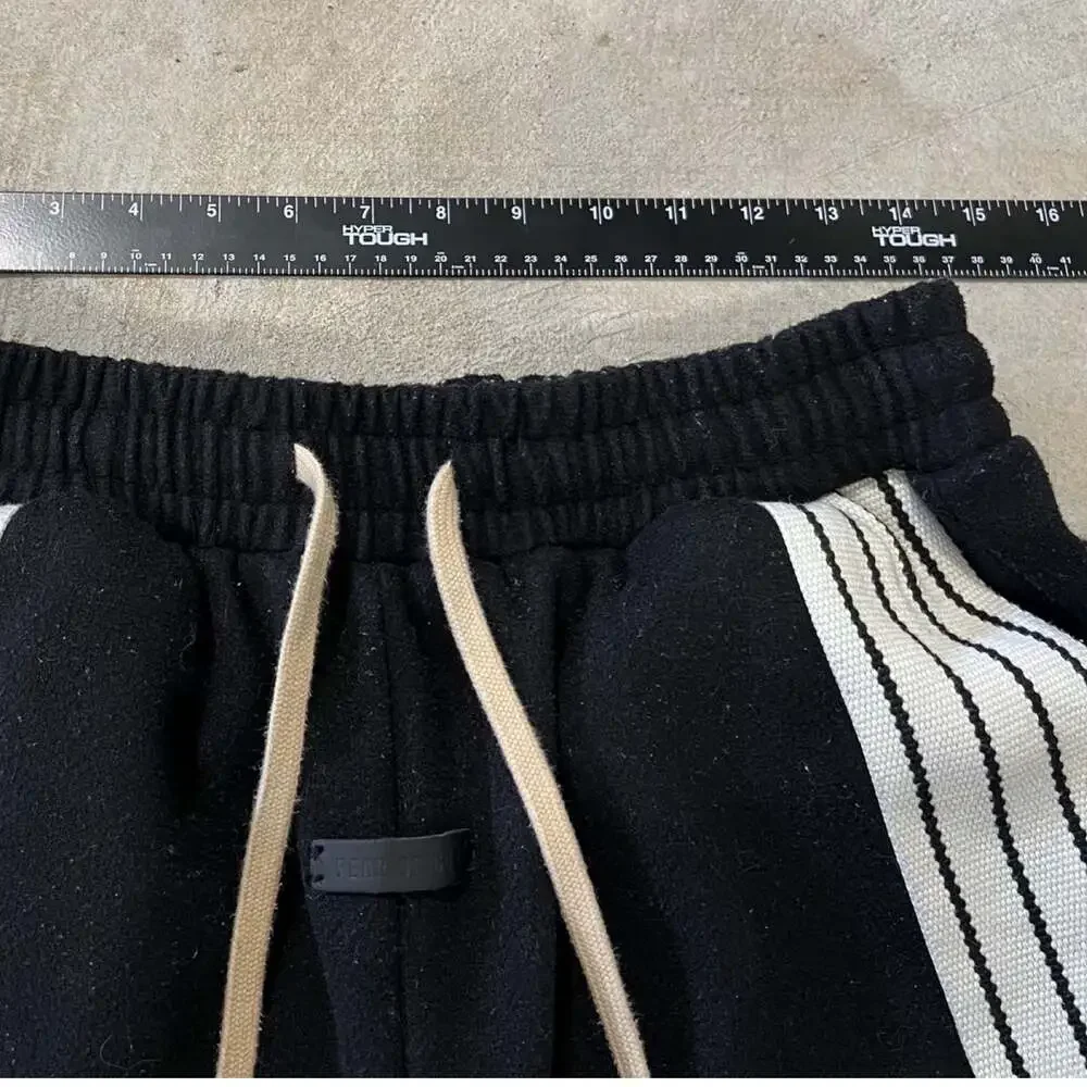 Fear of God Black Wool Track Shorts Side Stripe Drawstring Men’s Small